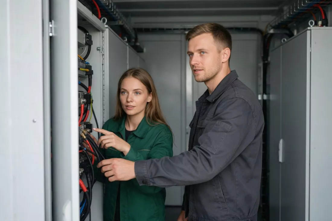 inzynierowie-sprawdzaja-kontenerowy-magazyn-energii